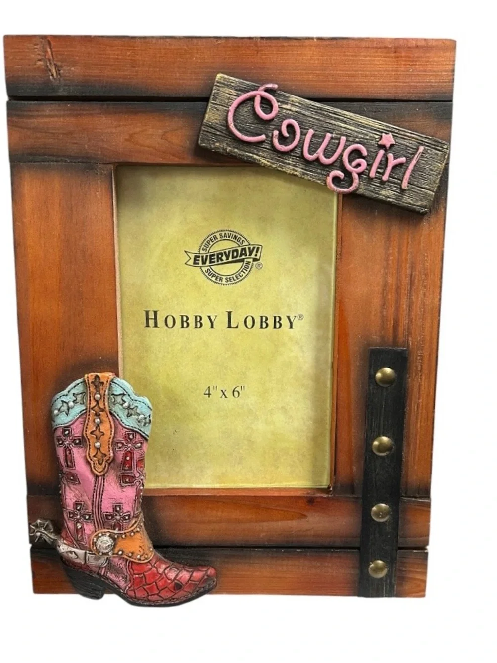 Rustic Western Cowgirl Boot Picture Frame